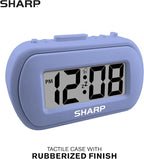 Sharp Battery Alarm Clock with Soft-Touch Case and Blue Backlight, Lavender | - Image 2