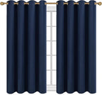 Diraysid Navy Blue Grommet Blackout Curtains - Image 2