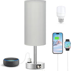 Light Grey Table Lamp for Nightstand - Image 6
