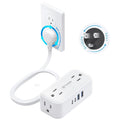 TROND 360° Rotating Flat Plug Power Strip 5ft, 4 Widely AC Outlets, Wall Mount by TRONDOfficial