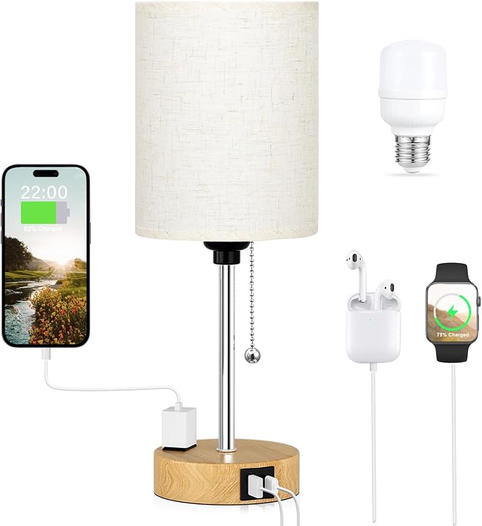 Small Bedside Table Lamp for Bedroom, Desk Lamp by DicooolDirect