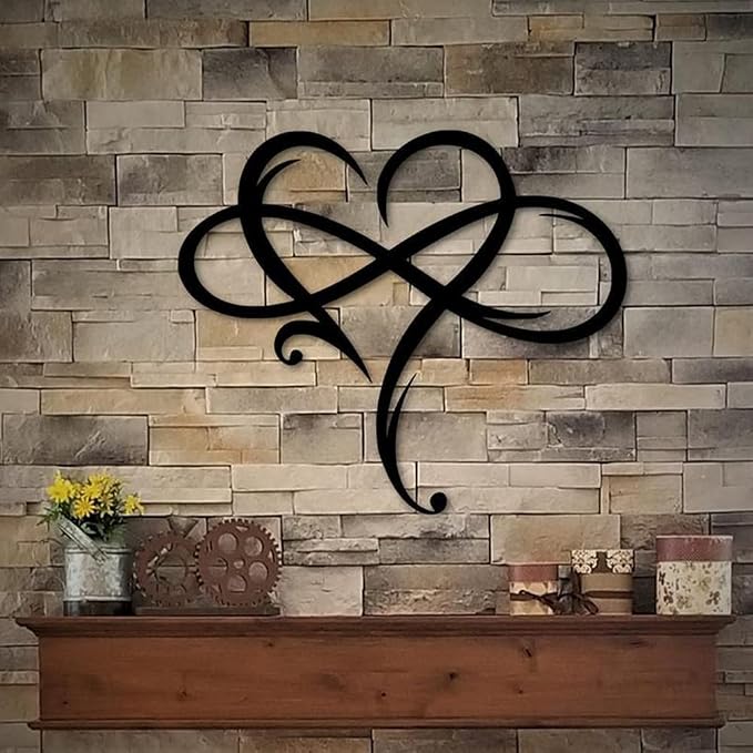 Infinity Heart Wall Decor, Unique Infinity Heart Metal Art Wall Decor Love Sign by Unknown