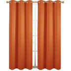 Diraysid Orange Grommet Blackout Curtains - Image 2