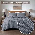 WDCOZY Blue Quilt King Size Bedding Sets - Image 2