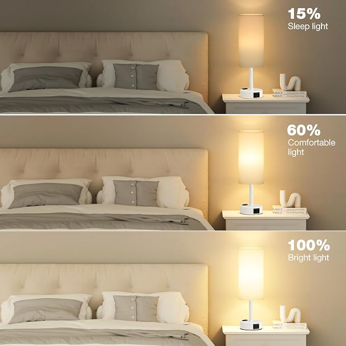 Matte White Bedside Table Lamp for Bedroom - Image 5