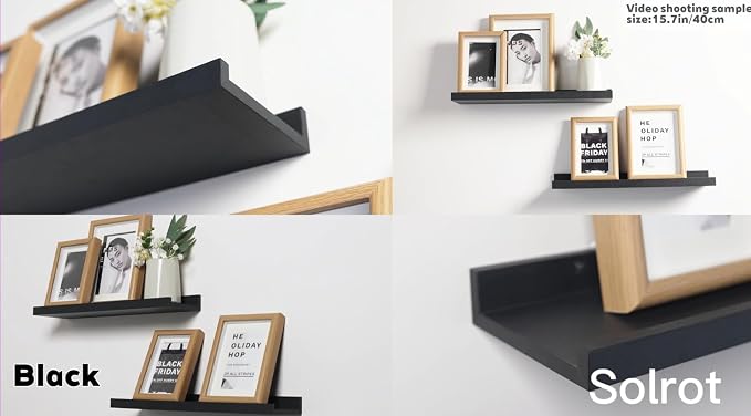 Black Floating Shelves for Wall Decor, 30 in Shelf - Image 4