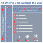 Room Divider Privacy Screens, No Drill Curtains Rod - Image 6