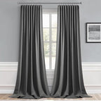 MIULEE Grey Back Tab Blackout Curtains 52x120 Inch Long 2 Panels Set | Rod - Image 9
