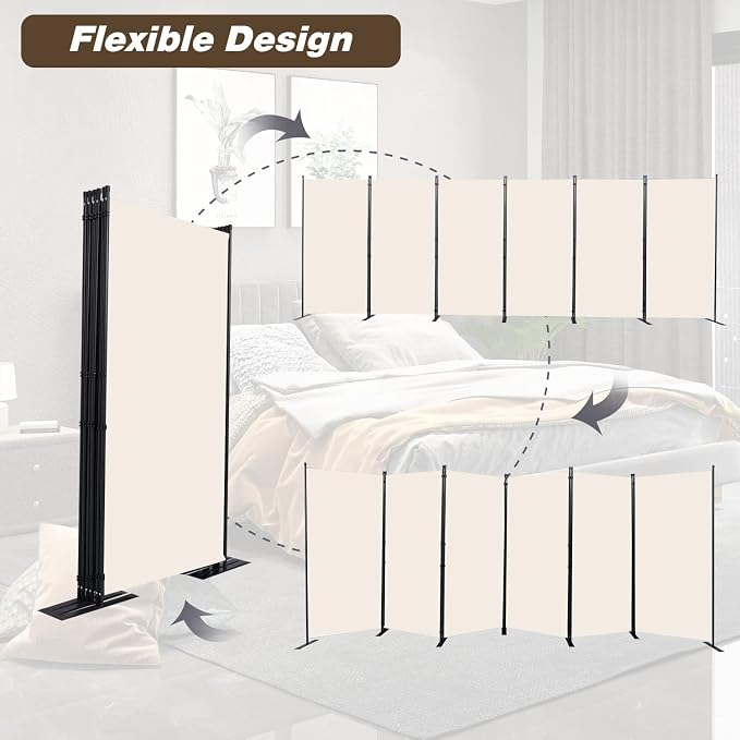 Room Divider, 6 Panel Folding Privacy Screens - Image 5
