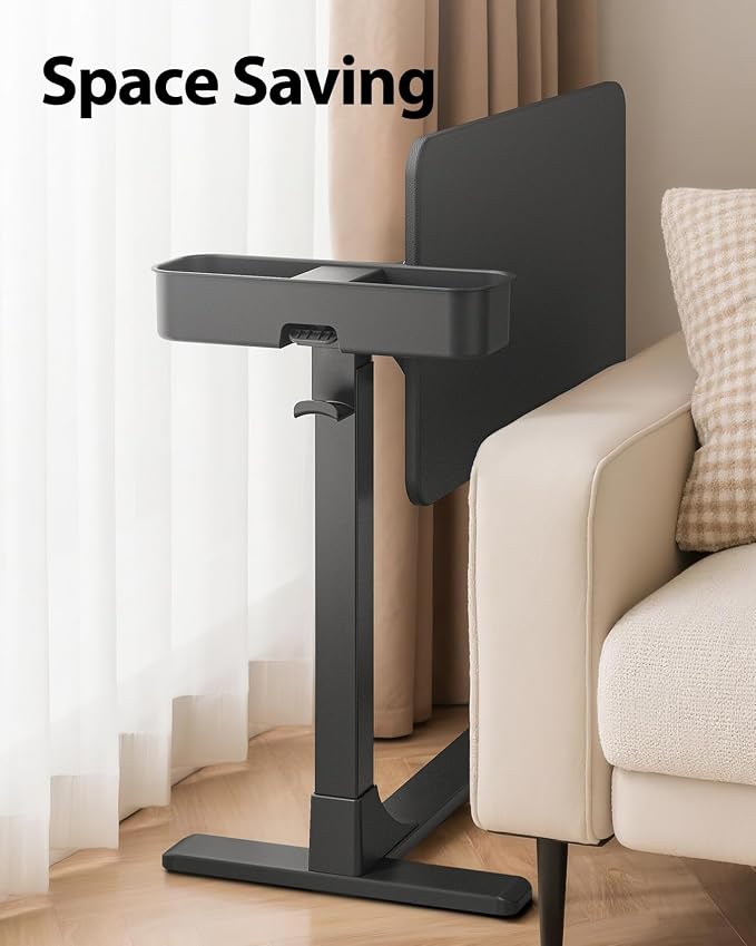 SAIJI Magnetic Height and 360° Angle Adjustable Overbed Bedside Table Tray | - Image 9