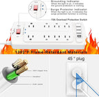 6FT Surge Protector Power Strip, Nuetsa Extension Cord - Image 6
