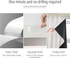 AJAZZ 100% Blackout Self Adhesive Curtains Small Window Short Temporary Black - Image 3
