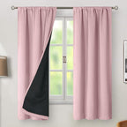 BGment Pink 100% Blackout Curtains 63 Inches Long - Image 2