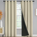 Yakamok Light Cream Blackout Curtains 84 inches Long by Yakamok