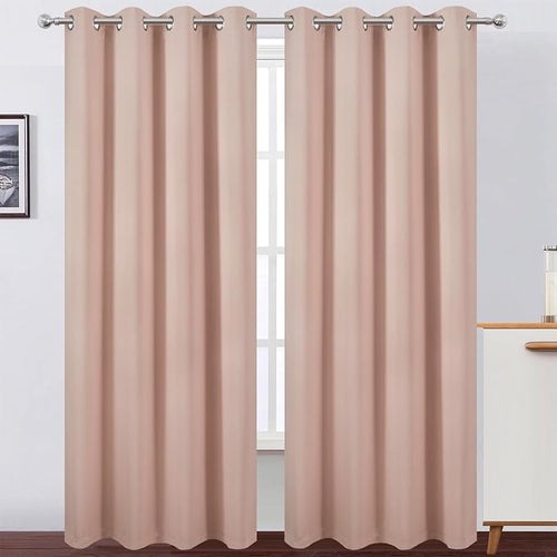 100% Blackout Curtains 84 Inch Long Blush Curtains 2 Panels - Image 2