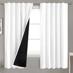 BGment Pure White 100% Blackout Curtains 63 Inches Long by BGment