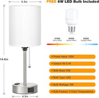 White Bedside Lamp for Bedroom - Image 4
