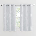 NICETOWN Greyish White Wave Line Printed Curtain 2 Panels Set - Image 2