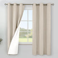 YoungsTex Oatmeal Linen 100% Blackout Curtains 63 Inch Length by YoungsTex