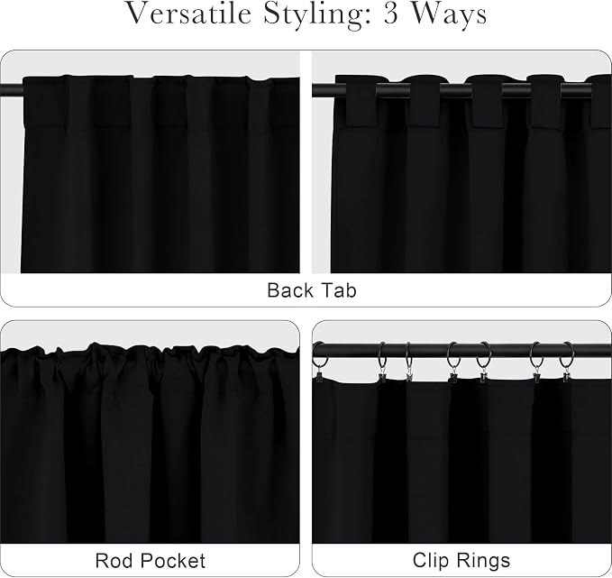 PONY DANCE Black Short Curtains - Image 5