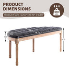 chairus 55" Button Tufted Semi-Circle Dining Bench Linen Halfmoon Entryway - Image 3
