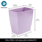 iDesign Small Plastic Bathroom Trash Can, Slim Rectangle Purple | - Image 4