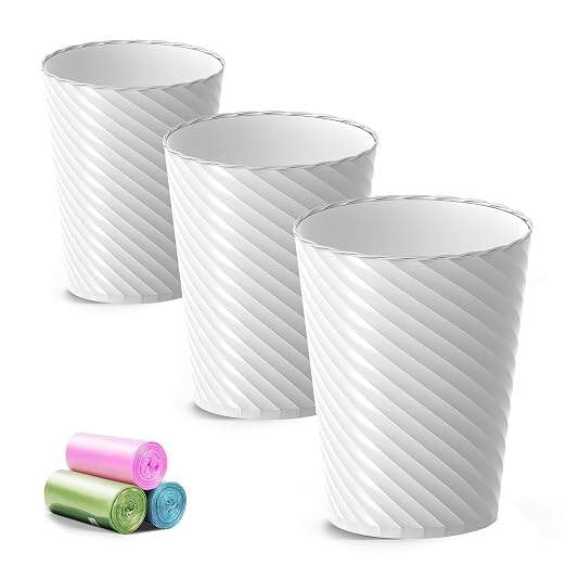 Lysam Bathroom Trash Can 3 Pack, 1.8 Gallon Small Trash Can by Lysam