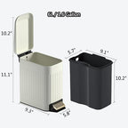 Small Bathroom Trash Can with Lid Soft Close-6L/1.6 Gal Slim Step Garbage - Image 5