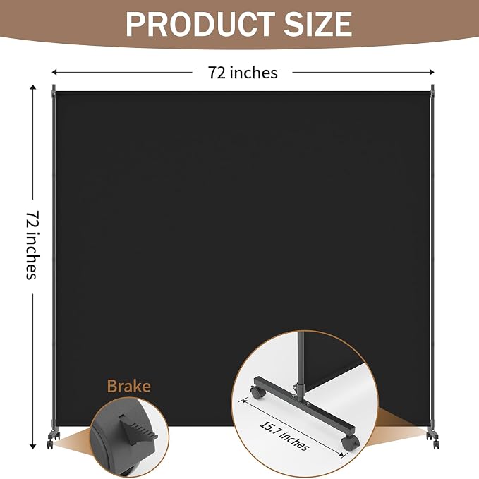 6*6FT Single Panel Room Divider/ Privacy Screen - Image 4