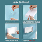 Small Floating Shelf for Wall, Wall Mounted Foldable Adhesive Shelf, Stick On - Image 6
