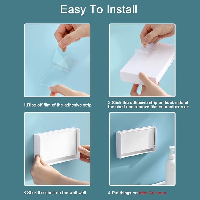 Small Floating Shelf for Wall, Foldable Bathroom Shelf Wall Mount, Bedside - Image 4
