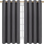 Diraysid Grey Grommet Blackout Curtains - Image 2