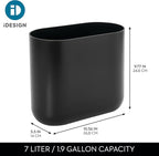 iDesign Small Slim Plastic Bathroom Trash Can - Image 4