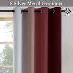 SimpleHome Ombre Curtains Red to Grey White - Image 5