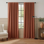 RYB HOME 100% Blackout Linen Textured Curtains 84 Inch Long by RYBHOME