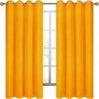 Diraysid 100% Blackout Curtains Yellow Linen Curtains - Image 4