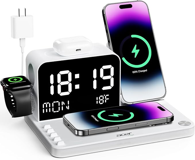 Acer 7-in-1 Wireless Charging Station - 30W Fast Wireless Charger by Unknown