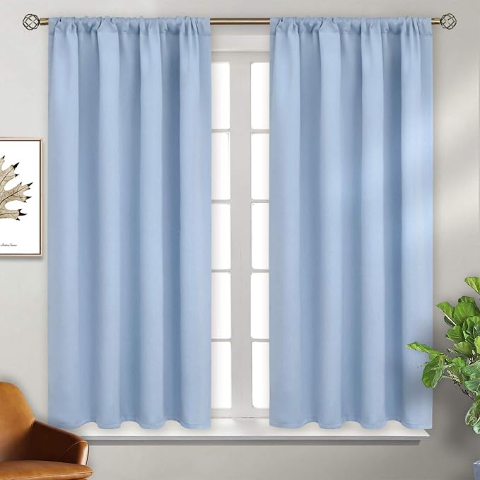 BGment Light Blue Room Darkening Curtains 45 Inches Long by BGment