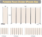 Room Divider, 6 Panel Folding Privacy Screens - Image 2