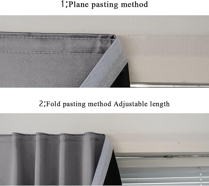 AJAZZ 100% Blackout Self Adhesive Curtains Small Window Short Temporary Black - Image 5
