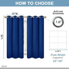 Diraysid Royal Blue Grommet Blackout Curtains - Image 5
