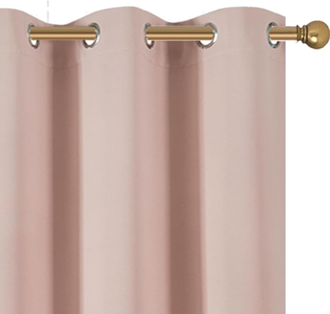 Diraysid Blush Pink Grommet Blackout Curtains - Image 7