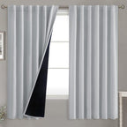BGment Light Grey 100% Blackout Curtains 63 Inches Long by BGment