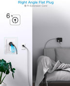 HANYCONY 6Ft Surge Protector Power Strip USB C, 8 Outlet Extender | Extension - Image 7