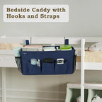 Surblue Bedside Organizer with Hook Bedside Caddy Hanging Storage Bag with - Image 3