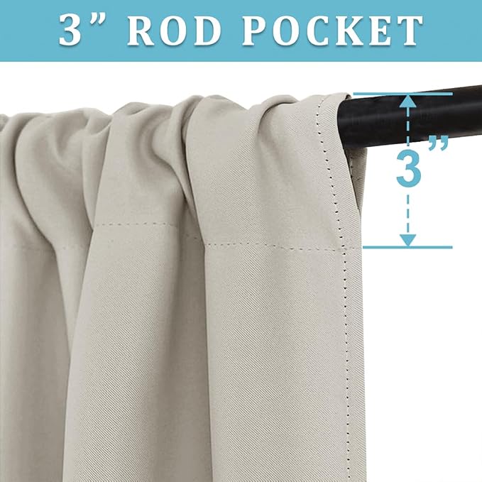 RYB HOME Short Natural Curtains - Image 2