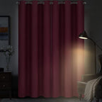 Diraysid Burgundy Red Grommet Blackout Curtains - Image 4