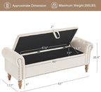 63” End of Bed Bench, Bedroom Bench - Image 3