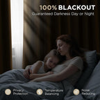 Joydeco 100% Blackout Curtains Velvet Black Out Curtain 90 Inch Drapes | - Image 4