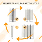 Dopinmin Room Divider Panel, Room Partiton 4 Panels Folding Privacy Screen | - Image 3
